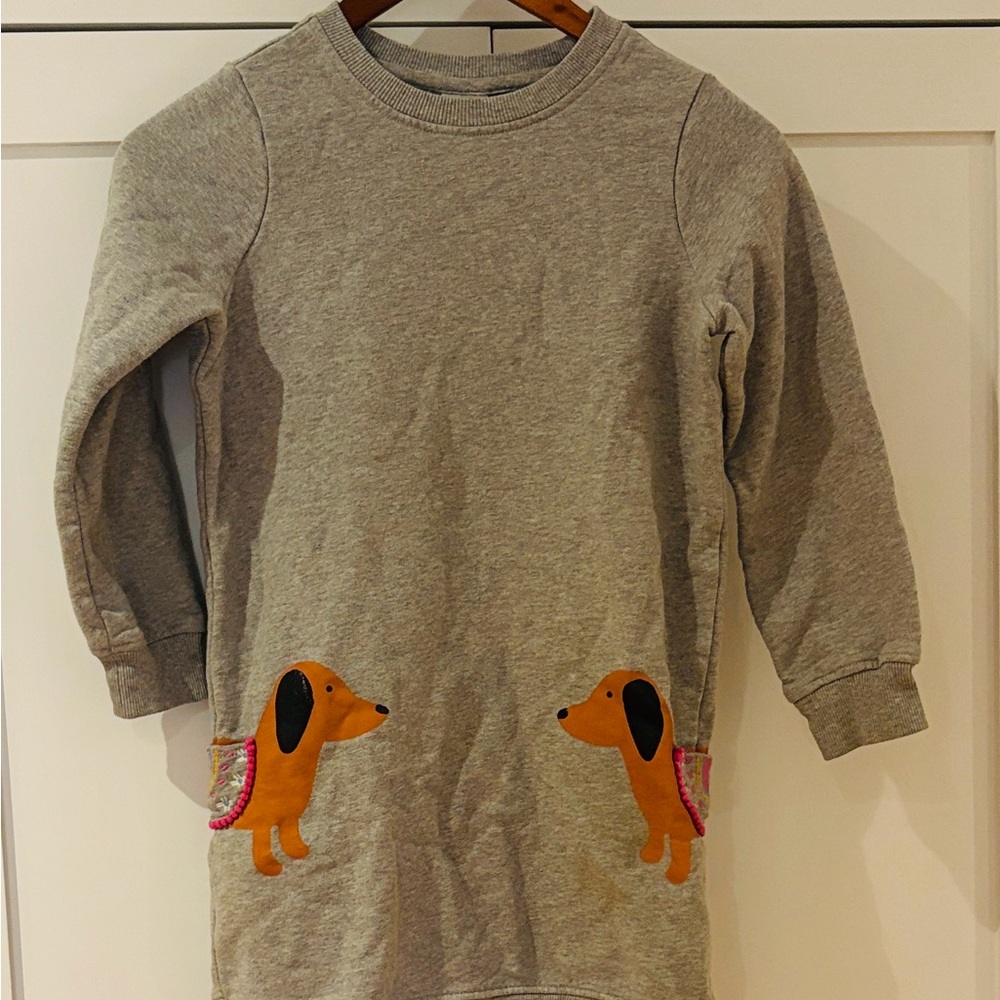 Hanna Andersson Gray Sweatshirt with Orange Dog Design
